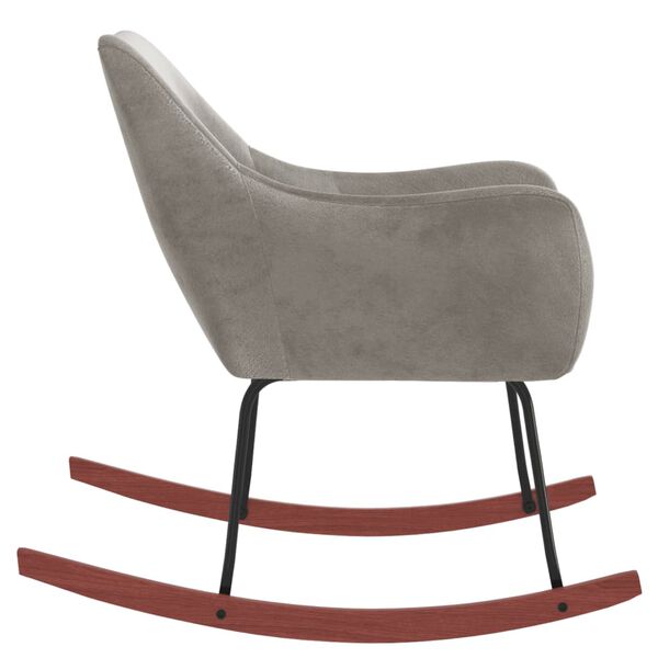 vidaXL Schaukelstuhl Hellgrau Samt