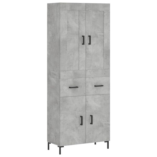 vidaXL Highboard Betongrau 69,5x34x180 cm Holzwerkstoff