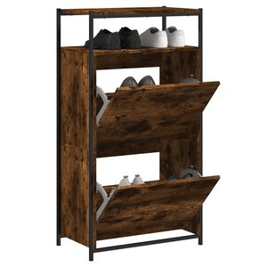 vidaXL Schuhschrank R&auml;uchereiche 60x34x112 cm Holzwerkstoff