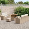 vidaXL Gartensofa-set mit Kissen 8 pcs Beige und Creme Poly Rattan