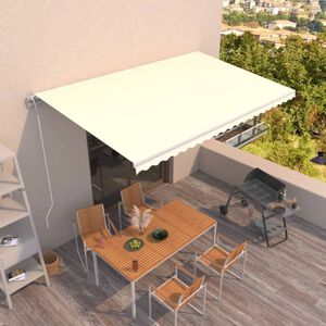 vidaXL Markise Automatisch Einziehbar 500x350 cm Creme