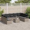 vidaXL Sofa Set mit Kissen mit Speicher 10 pcs Hellgrau Poly-Rattan