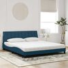 vidaXL Bett mit Matratze "Hanko" Blau 180x200 cm Samt