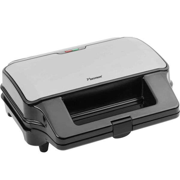 Bestron 3-in-1 Kontaktgrill 900 W Schwarz Edelstahl ASG90XXL