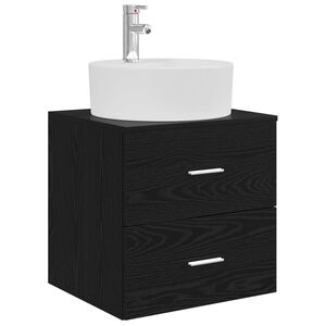 vidaXL Wandmontierte Waschtisch Schwarz Eichen-Optik