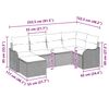 vidaXL Garten-Sofa-Set mit Kissen 6 pcs Grau Poly Rattan