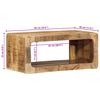 vidaXL TV-Wandschrank 60x30x25 cm Raues Massives Mangoholz