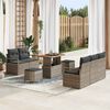 vidaXL Garten-Sofa-Set mit Kissen mit Speicher mit Kissen 8 pcs Grau