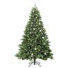 vidaXL K&uuml;nstlicher Weihnachtsbaum mit 300 LEDs Gr&uuml;n 240 cm PE und PVC