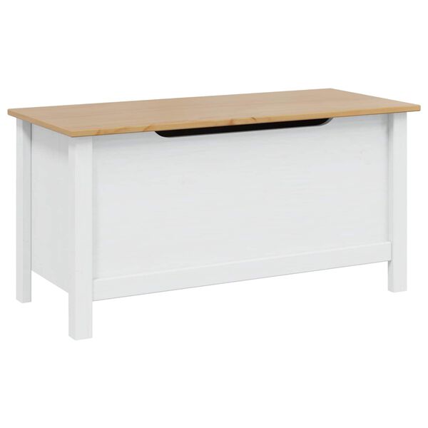 vidaXL Aufbewahrungsbox Wei&szlig; und Honigbraun 90 x 40 x 45 cm