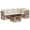 vidaXL Gartensofa-set 6 stk. Beige Poly-Rattan