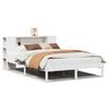 vidaXL Massivholzbett mit Regal ohne Matratze Wei&szlig; 140x190 cm Kiefer