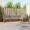 vidaXL Outdoor-Sofagarnitur mit Kissen 5 pcs Nat&uuml;rlich und Hellgrau