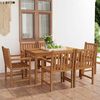 vidaXL 7-teiliges Garten-Ess-Set 140 x 80 cm Massivholz Teak