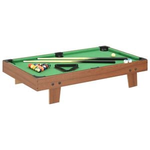 vidaXL 3-Fu&szlig;-Mini-Billardtisch 92&times;52&times;19 cm Braun und Gr&uuml;n