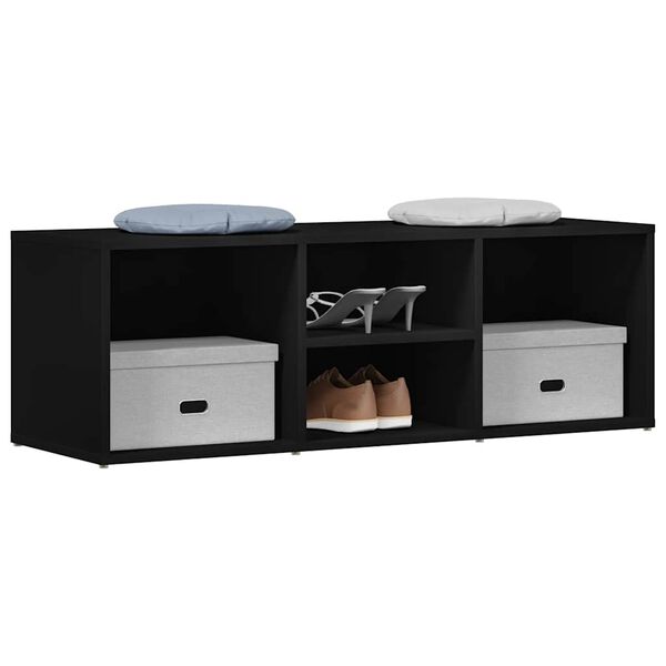 vidaXL Schuhbank Schwarz 105x35x35 cm Holzwerkstoff