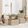 vidaXL Garten-Sofa-Set mit Speicher 5 pcs Beige Poly Rattan