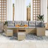 vidaXL Gartensofa-set mit Kissen 11 pcs Beige und Hellgrau Poly-Rattan