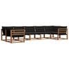 vidaXL Outdoor-Sofagarnitur 7 stk. Natur und Schwarz