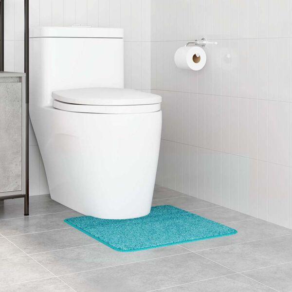 vidaXL Rutschfeste Badematte mit Toilettenausschnitt T&uuml;rkis 50 x 50 cm