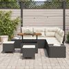 vidaXL Garten-Sofa-Set mit Kissen 8 pcs Schwarz Poly Rattan