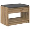 vidaXL Schuhbank mit Kissen Artisan-Eiche 63 x 38 x 45 cm