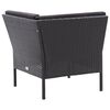 vidaXL 6-tlg. Garten-Lounge-Set mit Auflagen Poly Rattan Schwarz
