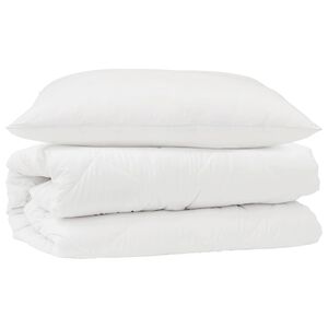 vidaXL Bettdecken Set mit Kissen 2 stk. Wei&szlig; Mikrofaser