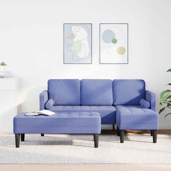 vidaXL Sofa Set mit Kissen 2 pcs Jeans blau Polyester