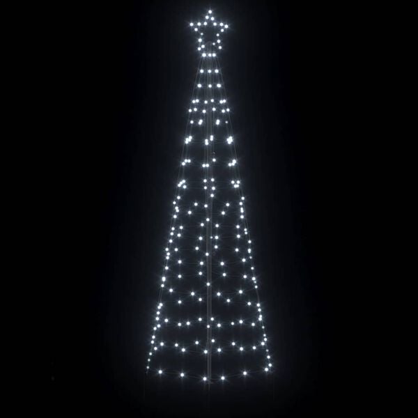 vidaXL LED Weihnachtsbaum mit Erdspießen Kaltweiß 250 cm Eisen