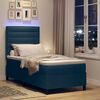 vidaXL Boxspringbett mit Matratze mit LED Blau 90 x 190 cm Stoff