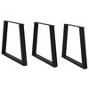 vidaXL Esstisch Beine V-Form 3 St&uuml;ck Schwarz 80x(72-73,3) cm Stahl