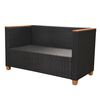 vidaXL 6-tlg. Garten-Lounge-Set mit Auflagen Poly Rattan Schwarz