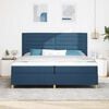 vidaXL Boxspringbett mit Matratze mit Kopfteil Blau 200 x 200 cm Stoff