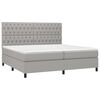 vidaXL Boxspringbett mit Matratze Hellgrau 200x200 cm Stoff
