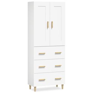 vidaXL Highboard Wei&szlig; Holzwerkstoff