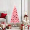 vidaXL Weihnachtsbaum mit 150 LEDs mit St&auml;nder Rosa 120 cm PVC