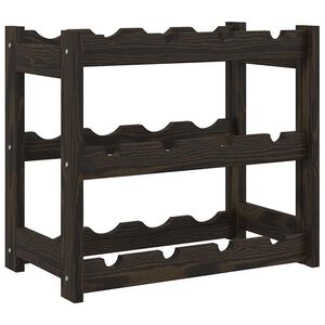 vidaXL Weinregal f&uuml;r 12 Flaschen Schwarz Massivholz Kiefer