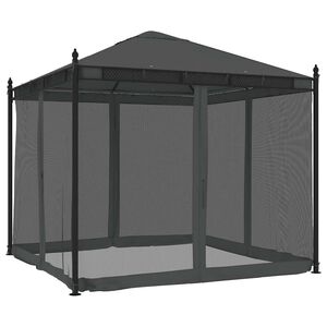 vidaXL Pavillon mit Netzw&auml;nden Anthrazit 2,93x2,93 m Stahl