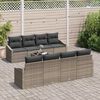 vidaXL Sofa Set mit Kissen mit Speicher 7 pcs Grau Poly-Rattan