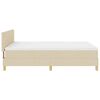 vidaXL Boxspringbett mit Matratze Creme 140 x 190 cm Stoff