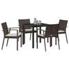 vidaXL Garten Essgruppe 5 pcs Braun und Schwarz PE-Rattan