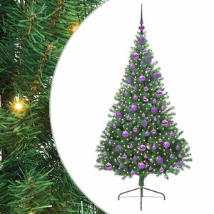 vidaXL K&uuml;nstlicher vorbeleuchteter Weihnachtsbaum Gr&uuml;n 180 cm PVC