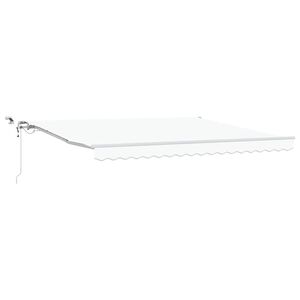 vidaXL Ausziehbare Markise Wei&szlig; 400 x 300 cm Polyester