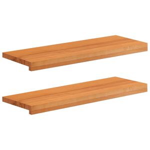 vidaXL Treppenstufen 2 stk. 80 x 25 x 2 cm Hellbraun Massivholz Buche
