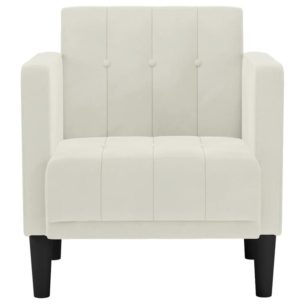 vidaXL Sessel mit Armlehnen Creme 53 cm Samt