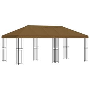vidaXL Gartenpavillon 6 x 3 m Taupe Polyester und Stahl 190 gsm