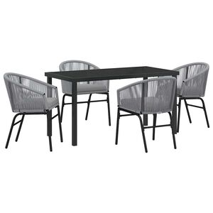 vidaXL Garten Essgruppe 5 stk. Anthrazit Pulverbeschichteter Stahl