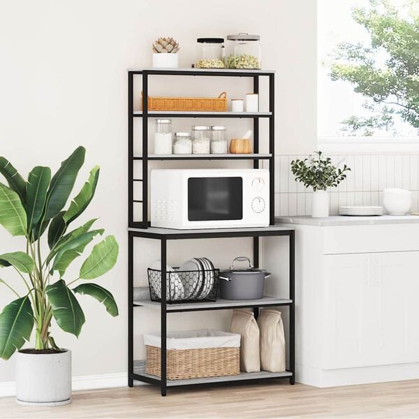 vidaXL K&uuml;chenregal Graues Sonoma 80 x 40 x 168 cm Holzwerkstoff