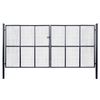 vidaXL Maschen-Gartentor verzinkter Stahl 400 x 200 cm Grau
